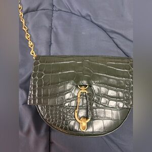 ZAC Posen Leather Croc-Embossed Crossbody Bag